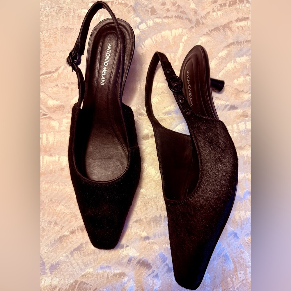 New ANTONIO MELANI Black Kitten Heel